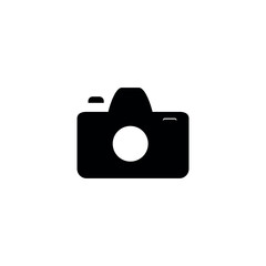 Attachment button. Photo camera icon. Simple style photo exhibition poster background symbol. Photo camera brand logo design element. Photo camera t-shirt printing. vector for sticker.
