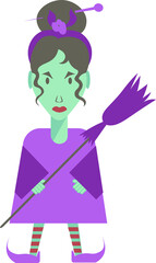 Cartoon character, avatar of the witch woman