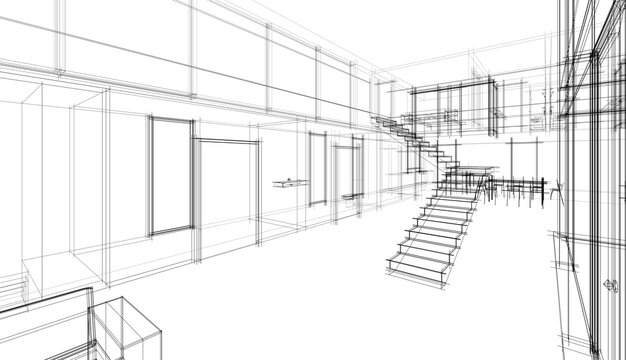 house building concept 3d sketch
