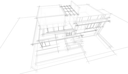 house building concept 3d sketch