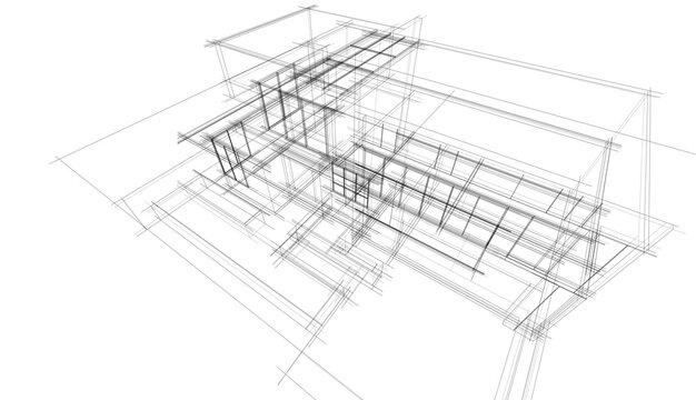 house building concept 3d sketch