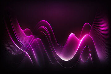Obraz na płótnie Canvas Purple abstract background with wavy lines. Generative AI.