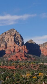 Vertical Video Sedona Arizona Storm Clouds over Thunder Mountain Time Lapse