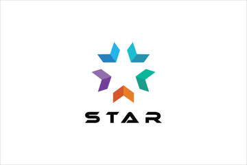 Obraz premium Logo star on isolated black background