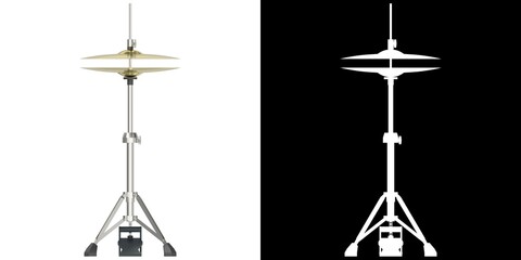 3D rendering illustration of a hi-hat cymbal