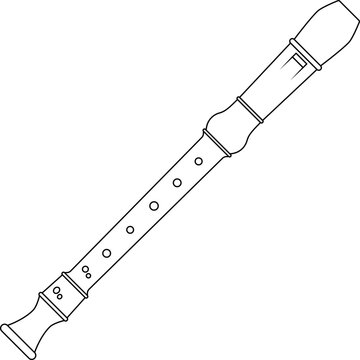 Block flute, vector illustration musical instrument