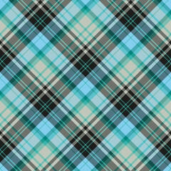 Seamless pattern in gentle gray, black, blue and cold green colors for plaid, fabric, textile, clothes, tablecloth and other things. Vector image. 2