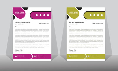 Modern letterhead design template vector in A4 size.