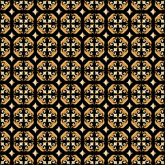 Golden vector seamless pattern. Luxury modern black and gold Seamless vector background.  