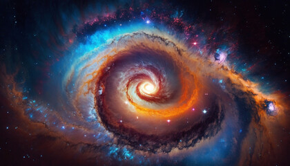 Swirling galaxy of stars and nebula