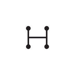 H icon. Simple style H company poster background symbol. H brand logo design element. H t-shirt printing. vector for sticker.