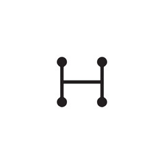 H icon. Simple style H company poster background symbol. H brand logo design element. H t-shirt printing. vector for sticker.
