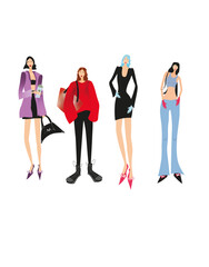 Fototapeta premium fashion shopping girls