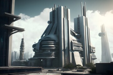 futuristic city created using AI Generative Technology