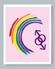 White Hand with Rainbow Gender LGBT Synbol