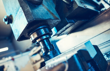 Industrial CNC Milling Machine Closeup