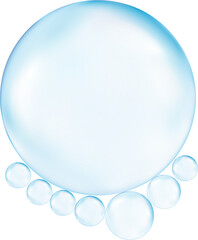 Realistic transparent  3d bubbles underwater . Soap bubbles vector illustration