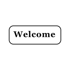 Welcome sign isolated on white background. Welcome text illustration. Hanging Door Sign