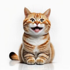 ai generated portrait of cat cute happy
