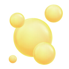 Golden, yellow oil drops, bubbles vector illustration. Oil and water bubbles background.