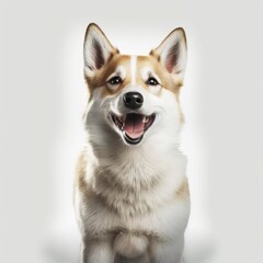 ai generated portrait of dog breed huskita cute happy excited smiling