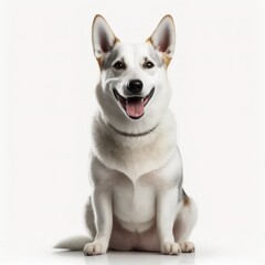 ai generated portrait of dog breed huskita cute happy excited smiling