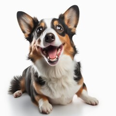 ai generated portrait of dog cute happy excited smiling