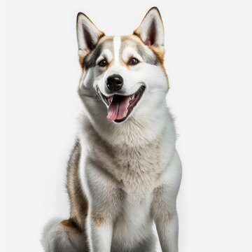 ai generated portrait of dog breed huskita cute happy excited smiling