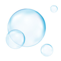 Realistic transparent  3d bubbles underwater . Soap bubbles vector illustration