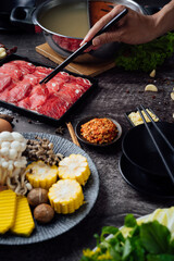 japanese hotpot style of shabu hotpot set shabu 
