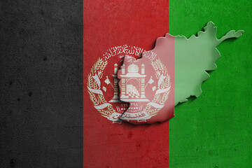 Afghanistan National Identity: A Silhouette with textured Flag Backdrop