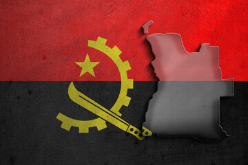 Angola National Identity: A Silhouette with textured Flag Backdrop