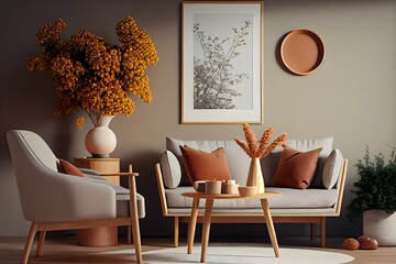 modern living room created using AI Generative Technology