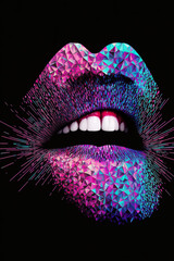 surreal lips pattern, Generative AI
