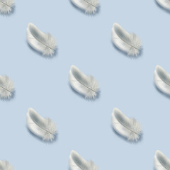 Seamless pattern - light baby feather PNG