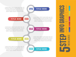 Abstract infographic showing the 5 step process of a business plan timeline For presentations and posters. Vector illustration.