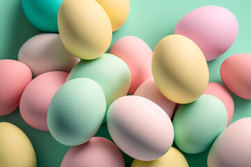 Easter eggs and buny, Colorfull, Colored Generative AI