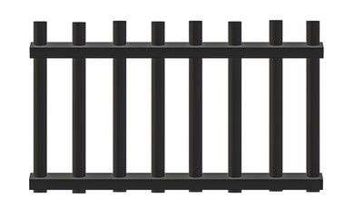 5.fenceIron cage in old black iron 3d O