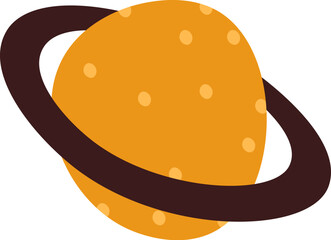 Hand drawn abstract doodle planet flat icon
