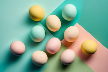 Easter eggs and buny, Colorfull, Colored Generative AI