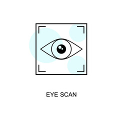 Eye scanner medical icon. Outline eye scanner symbol isolated on white background. minimal linear style design. Line sign for use on web and mobile apps, logo, print. vector illustration