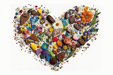 heart made of candies