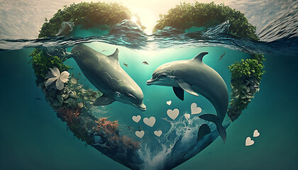 Obraz na płótnie Canvas The Mystery and Magic of Love in the Ocean. Generative AI