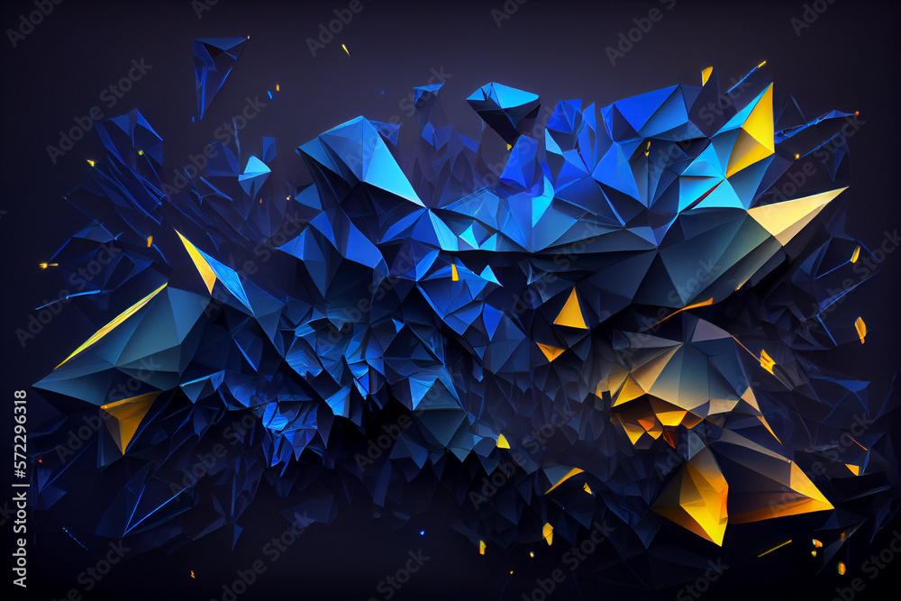 Poster abstract art with gold, wave line pattern created with generative ai technology