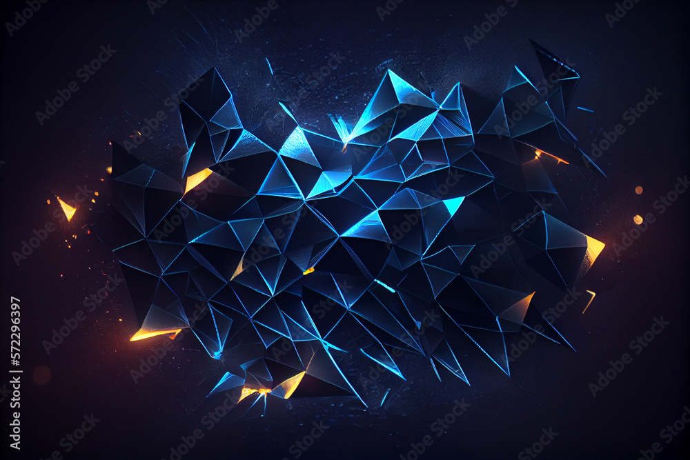 Poster abstract art with gold, wave line pattern created with generative ai technology