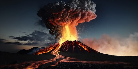 Volcano eruption.