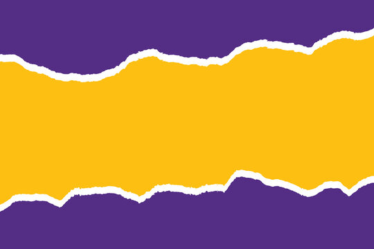 Purple torn paper effect banner new design with yellow background