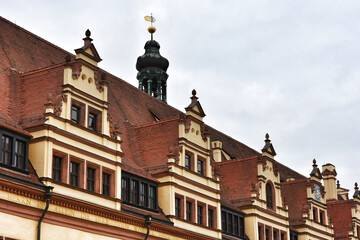 Fototapeta na wymiar Low angle view of historical building in Leipzig