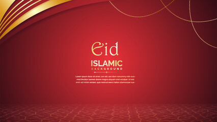 Realistic 3d Islamic celebration with Islamic ornament Eid Mubarak