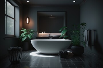 modern bathroom dark light interior design